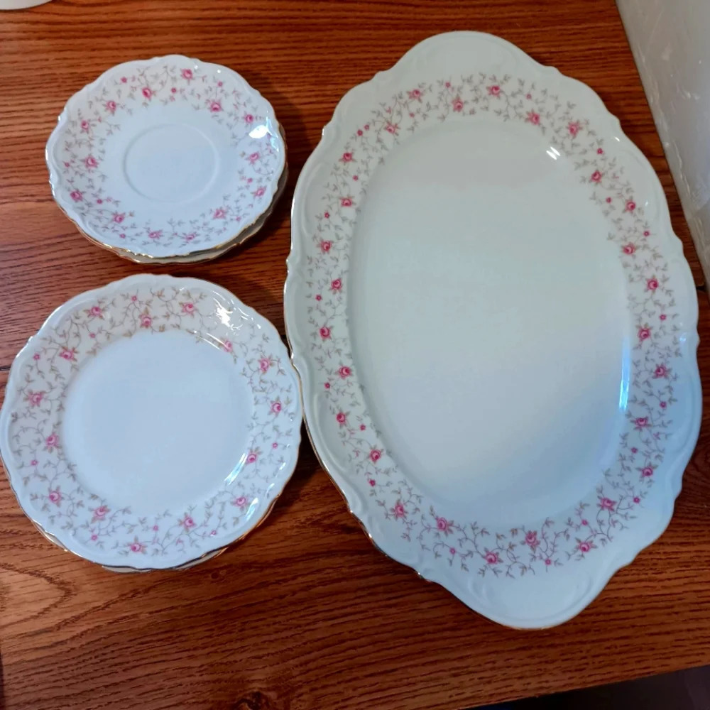 Vintage 5 Mitterteich Bavaria plates, made in Germany, Lady Claire style. - Picture 3 of 10